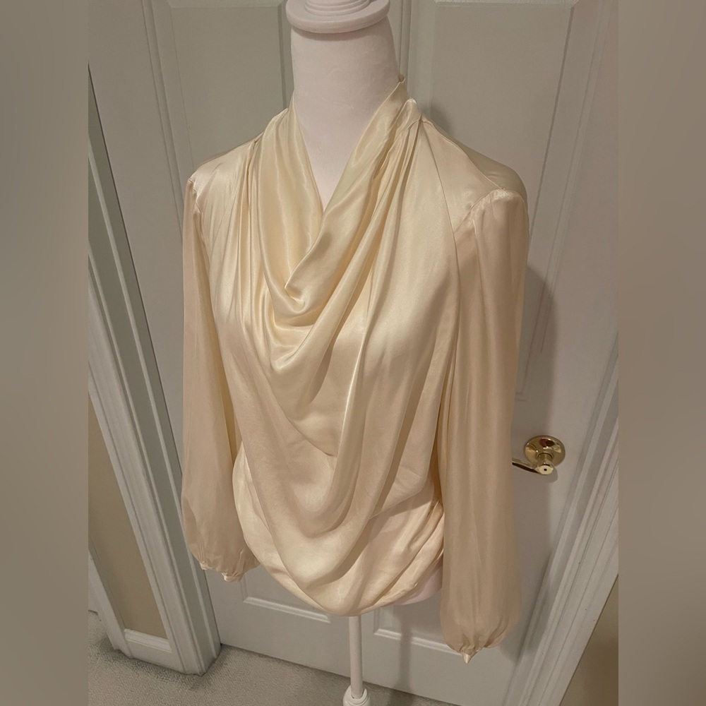 ZARA CREAM SATIN BLOUSE